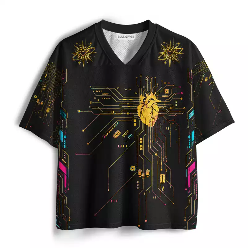Soulisfree Cybernetic Heart Circuit Mesh Jersey