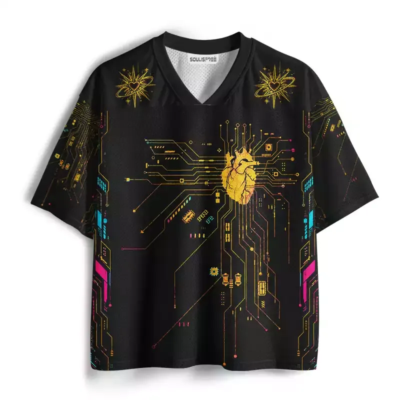 Soulisfree Cybernetic Heart Circuit Mesh Jersey