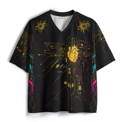 Soulisfree Cybernetic Heart Circuit Mesh Jersey