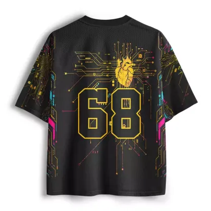 Soulisfree Cybernetic Heart Circuit Mesh Jersey