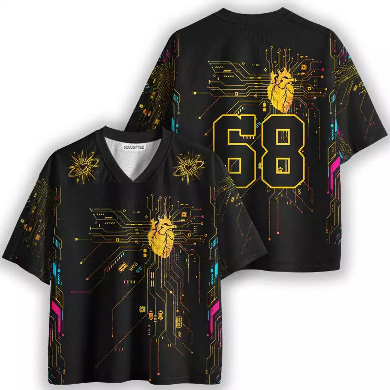 Soulisfree Cybernetic Heart Circuit Mesh Jersey