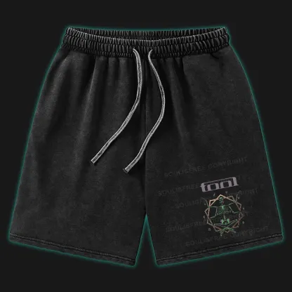 短裤模板-前面是名字 Washed Shorts