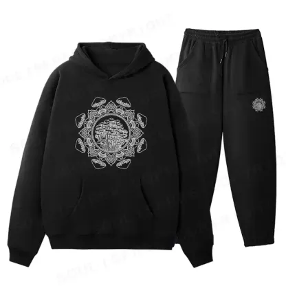 Mandala Mushroom Fleece Hoodie Set