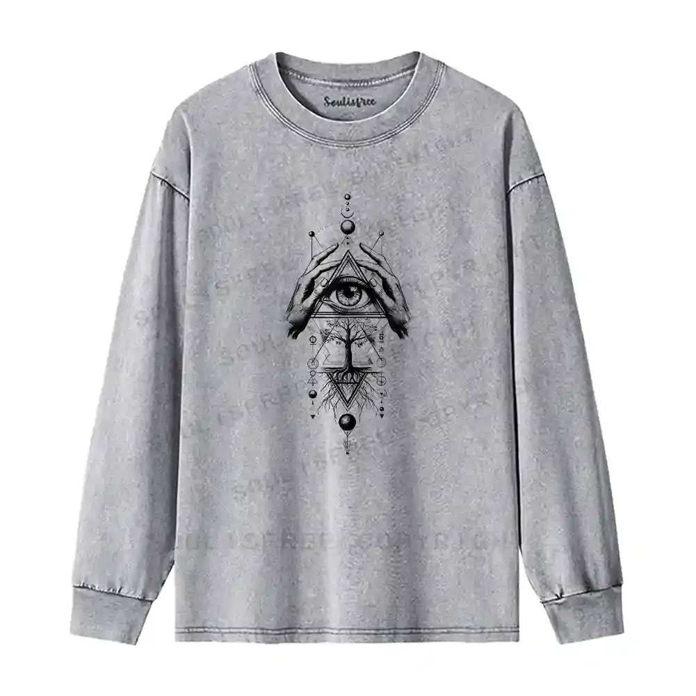 The Sacred Geometry Washed Long Sleeve Shirt
