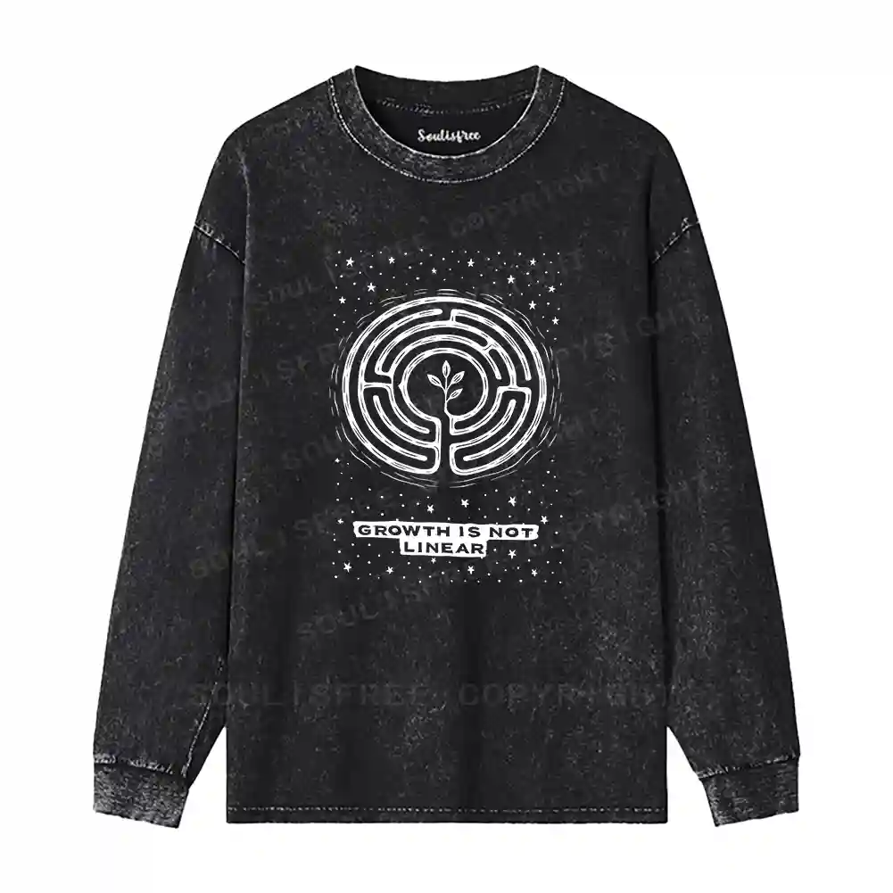 Growth Is Not Linear Washed Long Sleeve Shirt