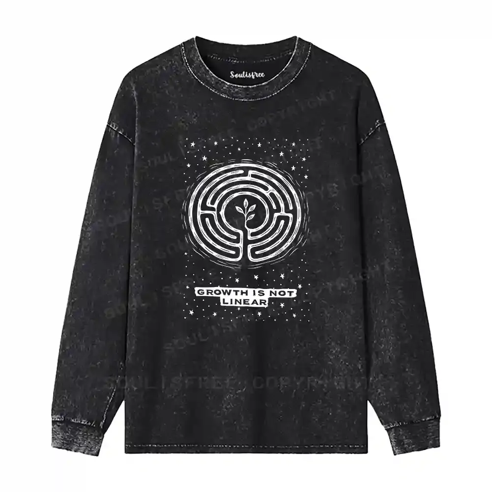 Growth Is Not Linear Washed Long Sleeve Shirt