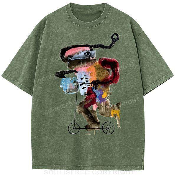 Skateboarder Army Green / S Washed T-Shirts