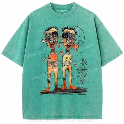 To Make A Difference In This World Grass Green / S Washed T-Shirts