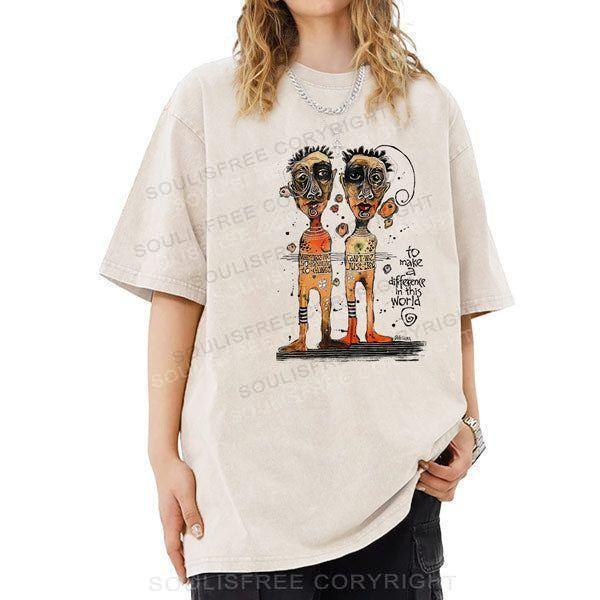 To Make A Difference In This World Washed T-Shirts