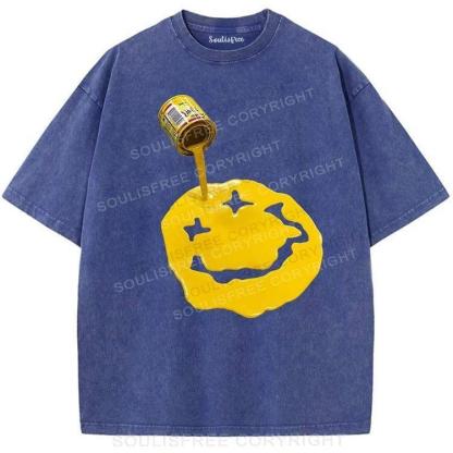 Happy Accident Ⅰ Blue / S Washed T-Shirts