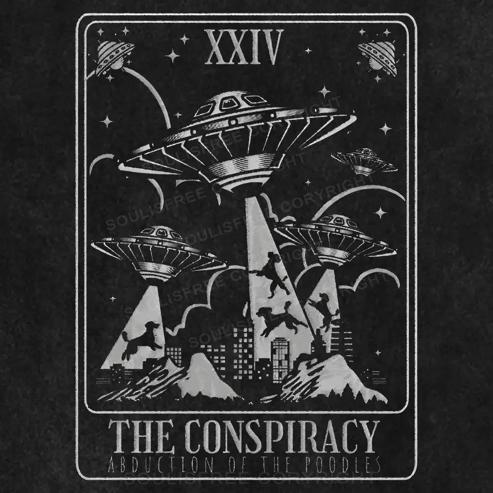 The Conspiracy Tarot for Alien & UFO Lovers Washed UFO T-shirt