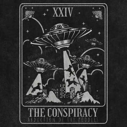 The Conspiracy Tarot for Alien & UFO Lovers Washed UFO T-shirt