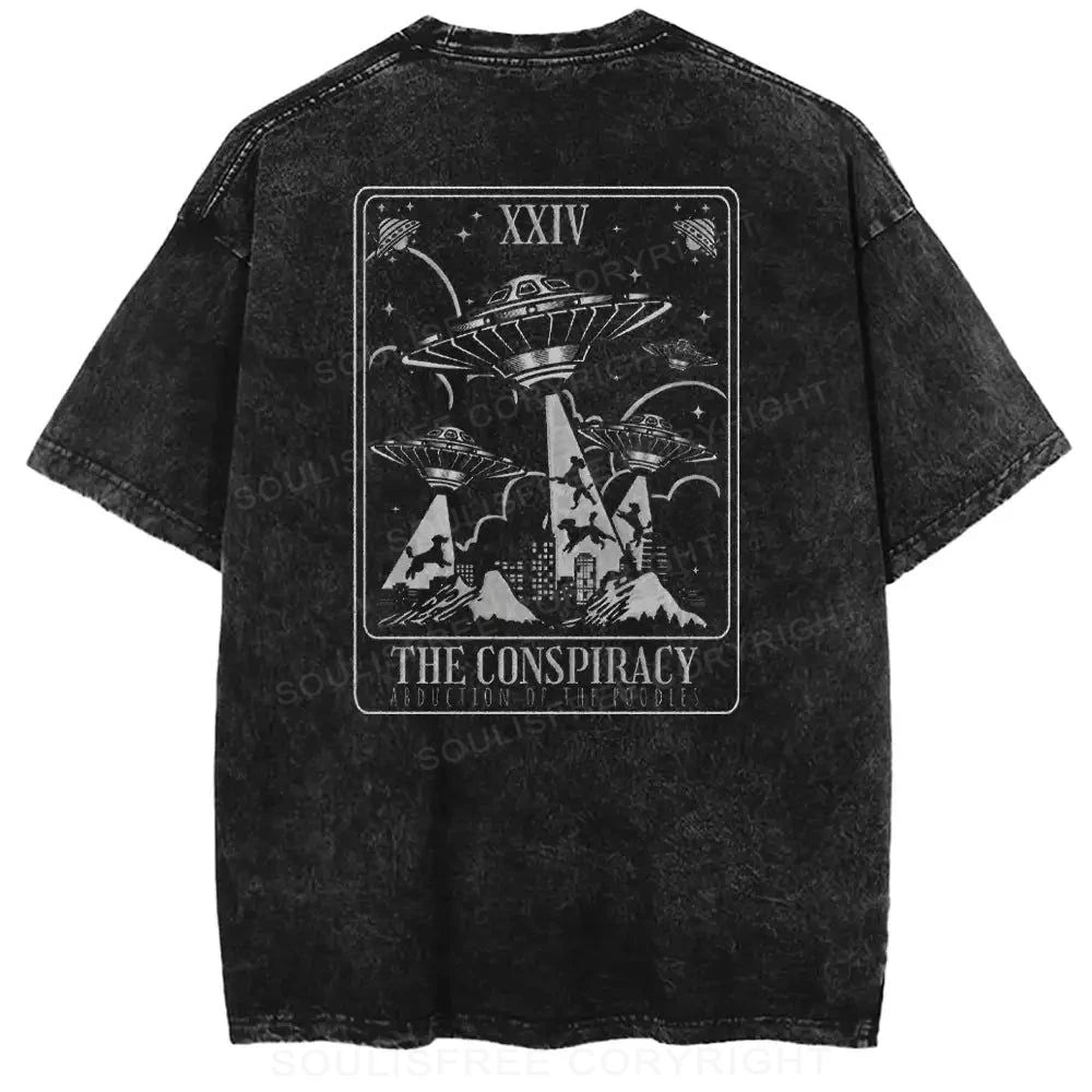 The Conspiracy Tarot for Alien & UFO Lovers Washed UFO T-shirt