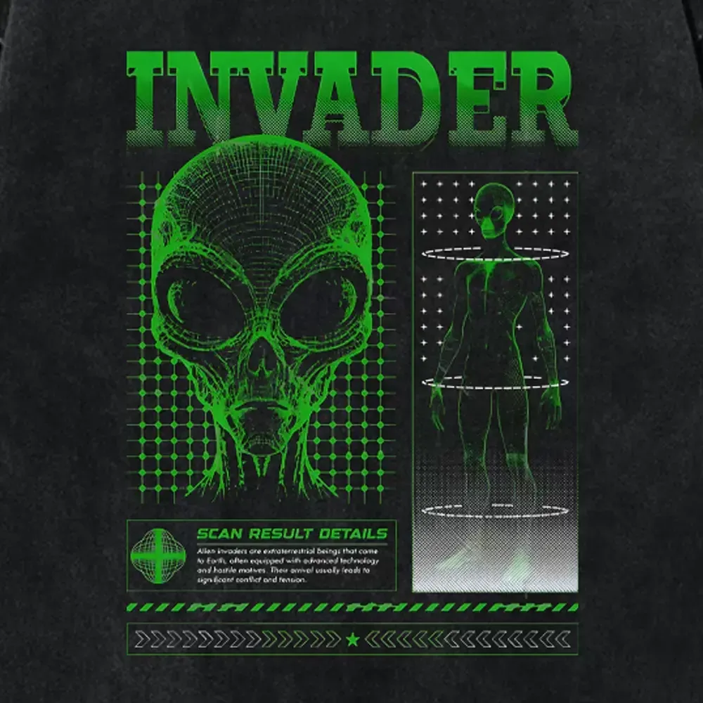 Invader Washed Alien T-shirt