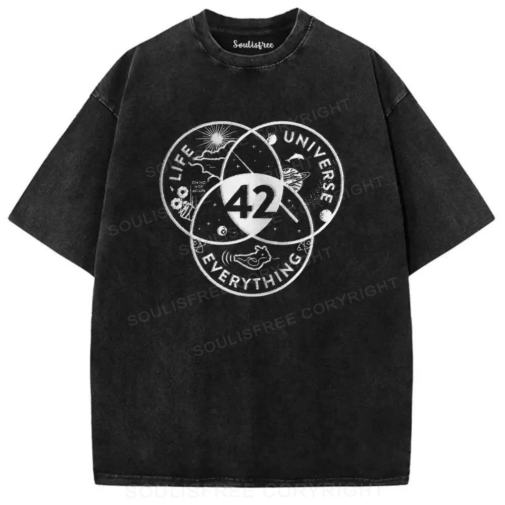 Designed 42: The Answer to Life’s Questions Washed T-shirt soulisfree