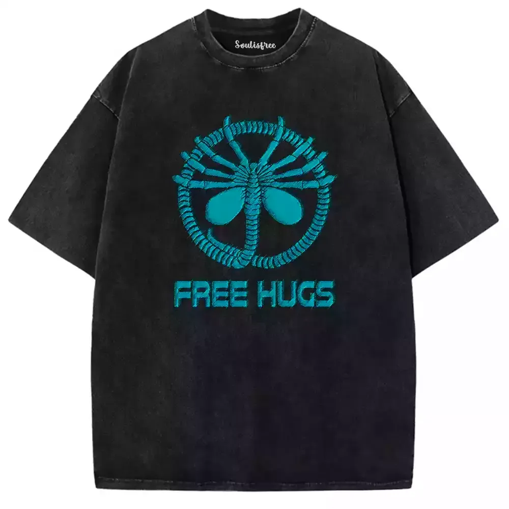 Designed The Free Hugs Washed T-shirt