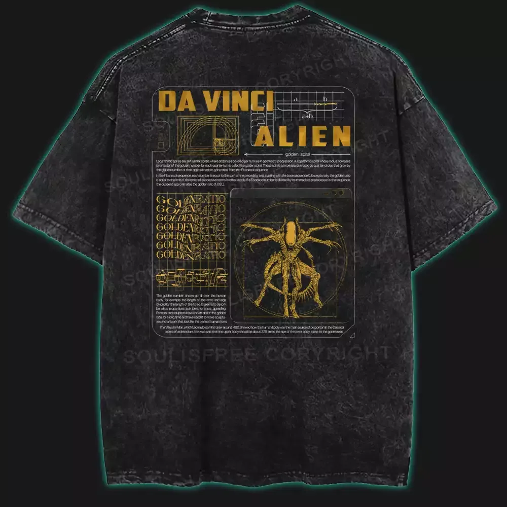 Da Vinci Alien Washed T-shirt
