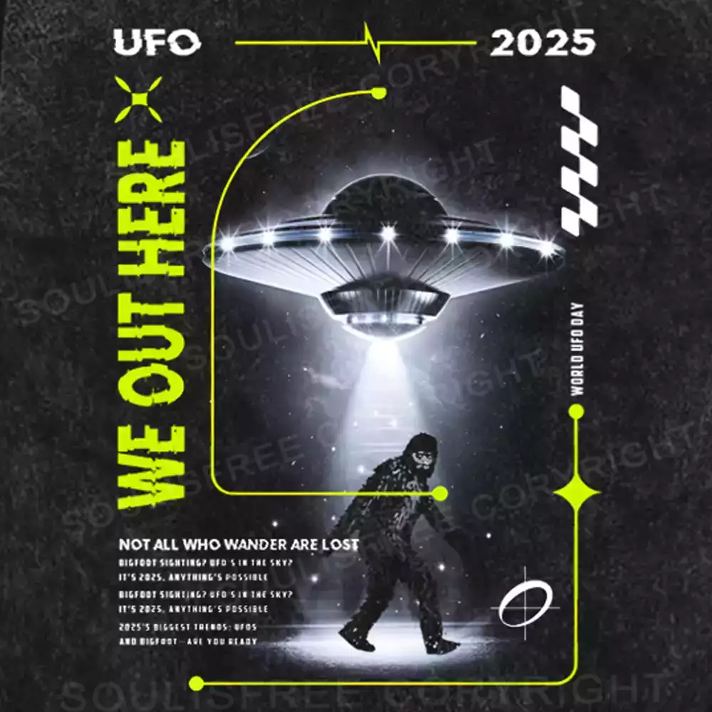 We Out Here Washed UFO T-shirt