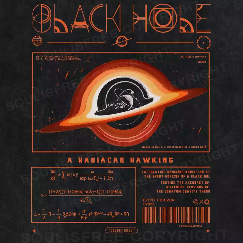 Black Hole Hawking Radiation Washed T-shirt
