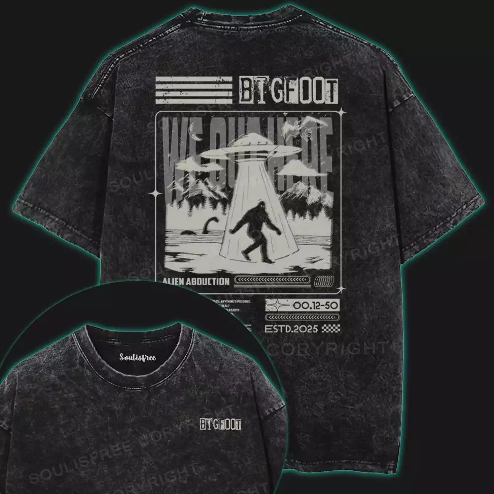 Alien Abduction Washed UFO T-shirt