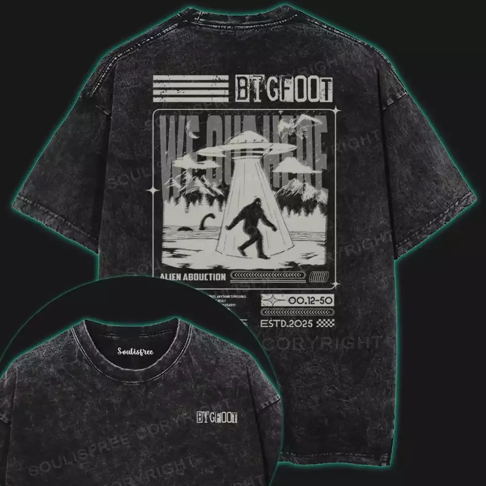 Alien Abduction Washed UFO T-shirt