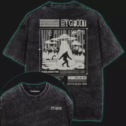 Alien Abduction Washed UFO T-shirt