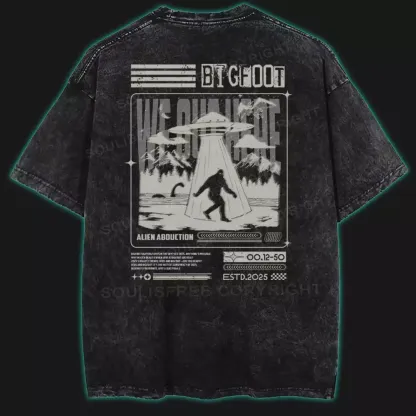 Alien Abduction Washed UFO T-shirt