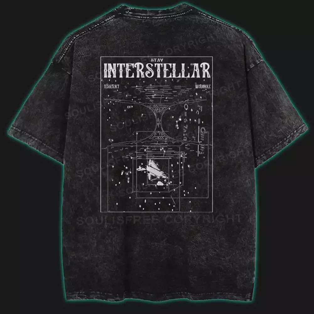 Designed Warping Through Dimensions Washed T-shirt
