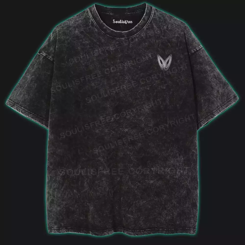 The Chaos Theory or Butterfly Effect Washed T-shirt