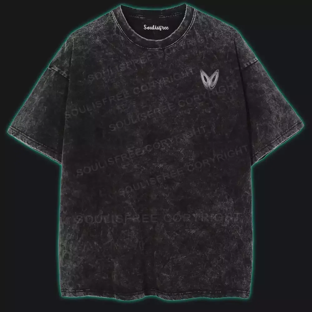 The Chaos Theory or Butterfly Effect Washed T-shirt