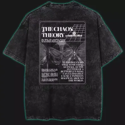 The Chaos Theory or Butterfly Effect Washed T-shirt