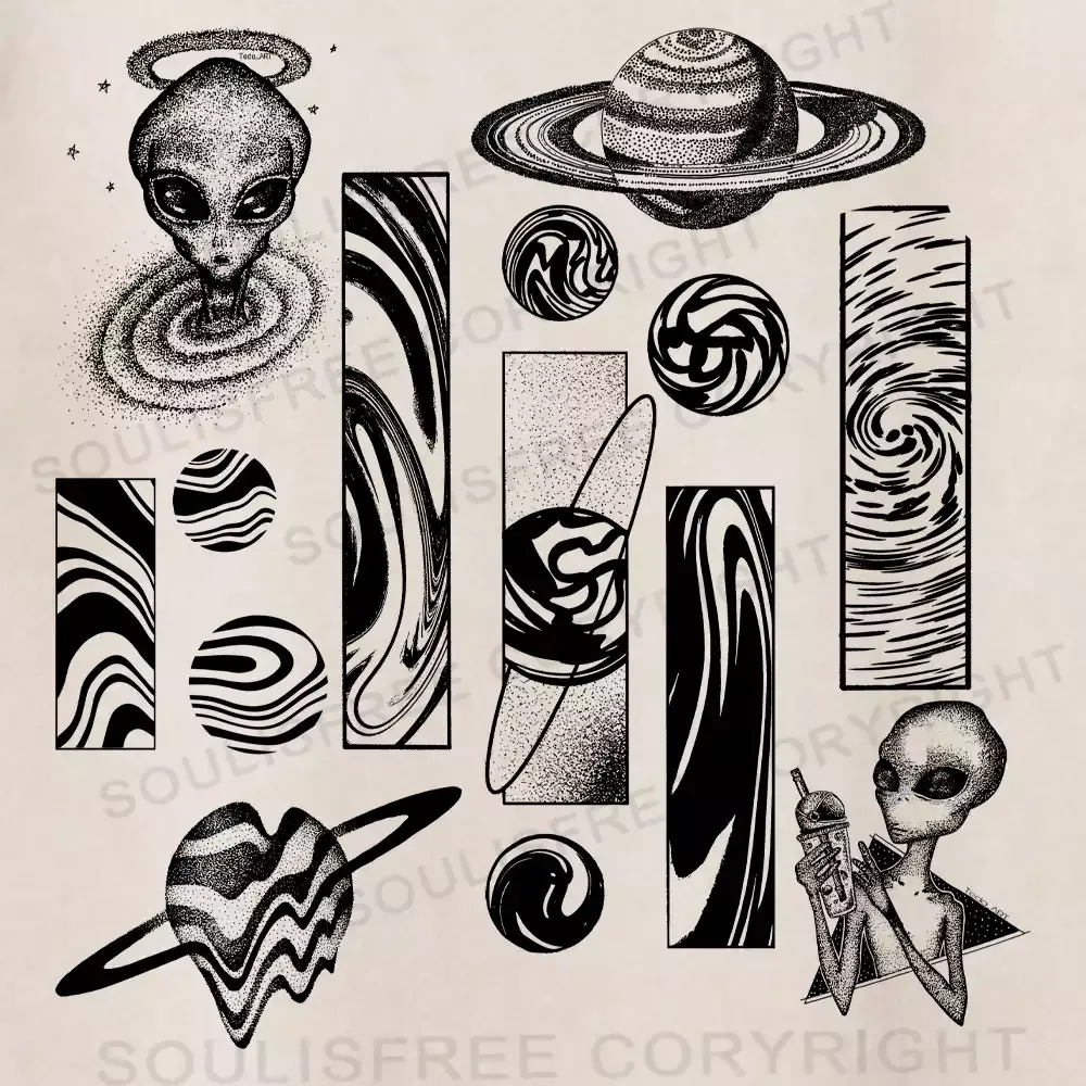 Alien Encounters in the Milky Way Washed Alien T-shirt