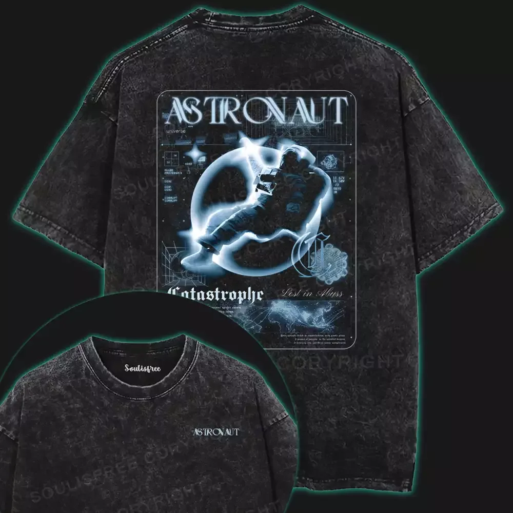 Astronaut Vibes Only Washed Space T-shirt