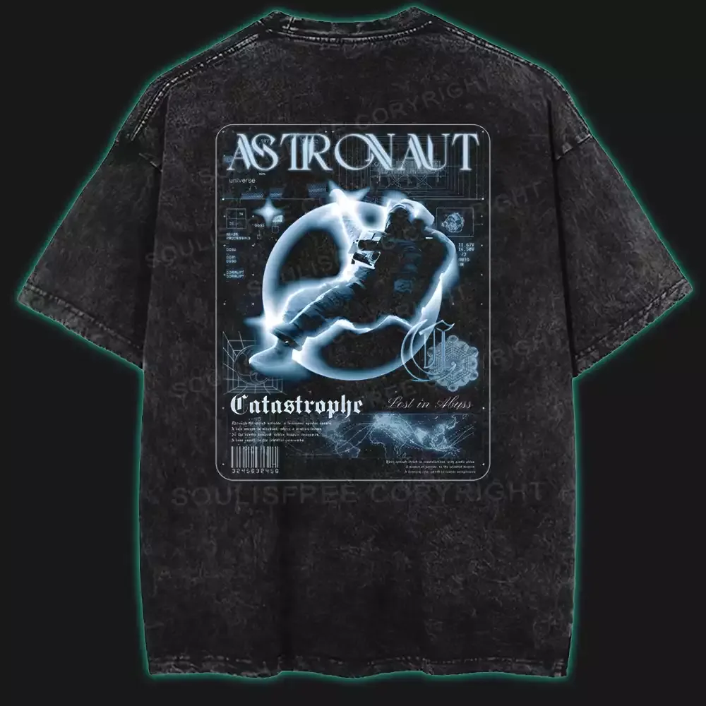 Designed Astronaut Vibes Only Washed Space T-shirt