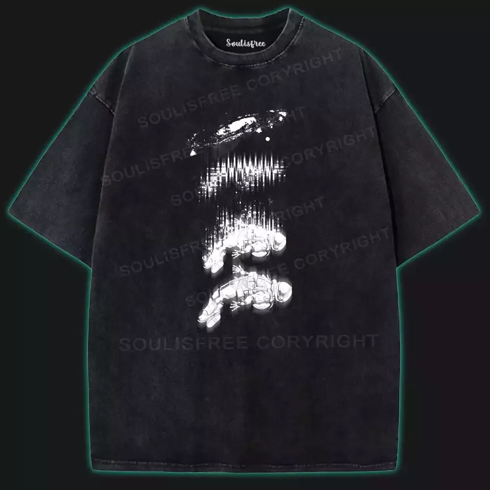 Designed Astronaut Lost In Space Washed Space T-shirt