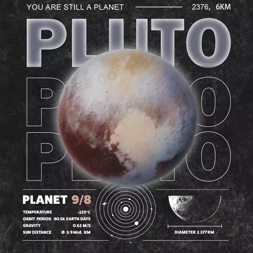 Don't Forget Pluto Washed Space T-shirt