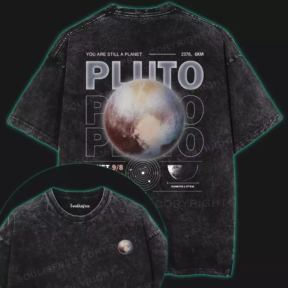 Don't Forget Pluto Washed Space T-shirt