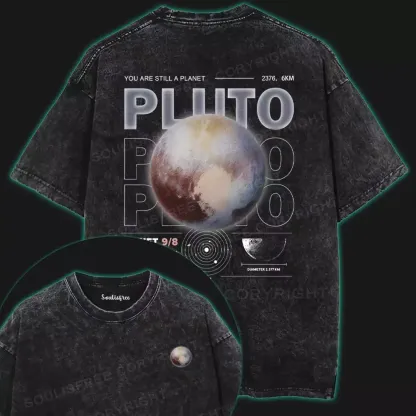 Don't Forget Pluto Washed Space T-shirt