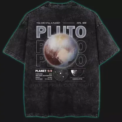 Don't Forget Pluto Washed Space T-shirt