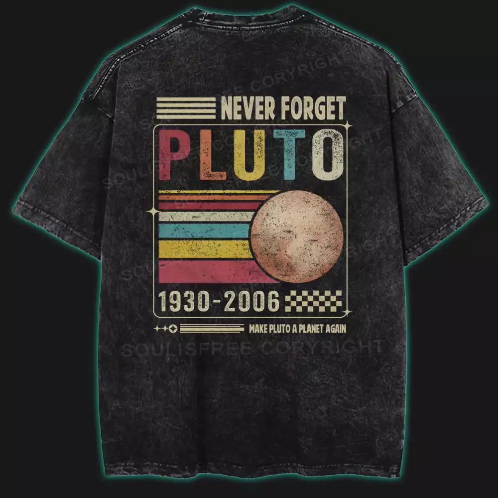 Never Forget Pluto Washed Space T-shirt