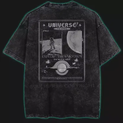 Explore the unknown Washed Space T-shirt