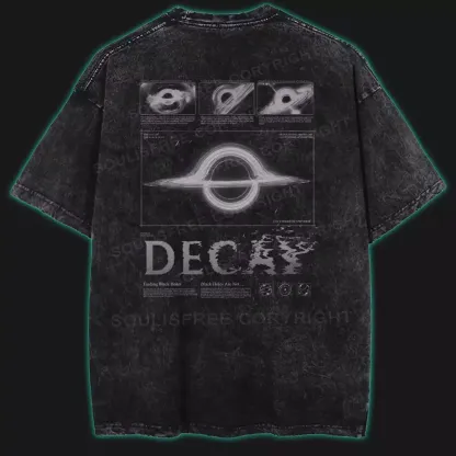 Black Hole Decay Washed Space T-shirt