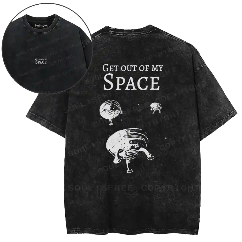 Cosmic Boundary Assertion Washed T-shirt