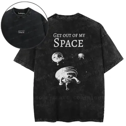 Cosmic Boundary Assertion Washed T-shirt