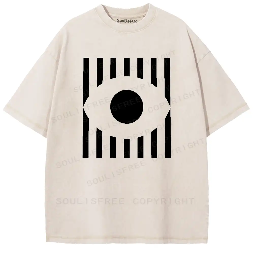 Stripe Geometric Totem Washed T-shirt