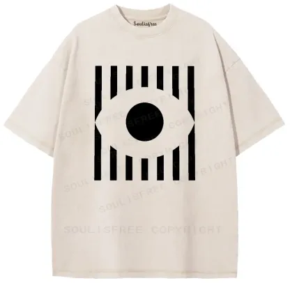 Stripe Geometric Totem Washed T-shirt