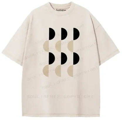 Circular Pattern Repeat Washed T-shirt
