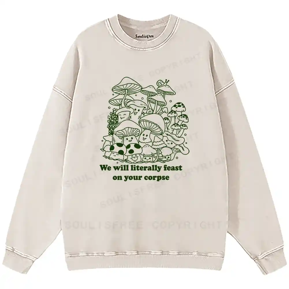 Mushroom Afterlife Washed Sweatshirts
