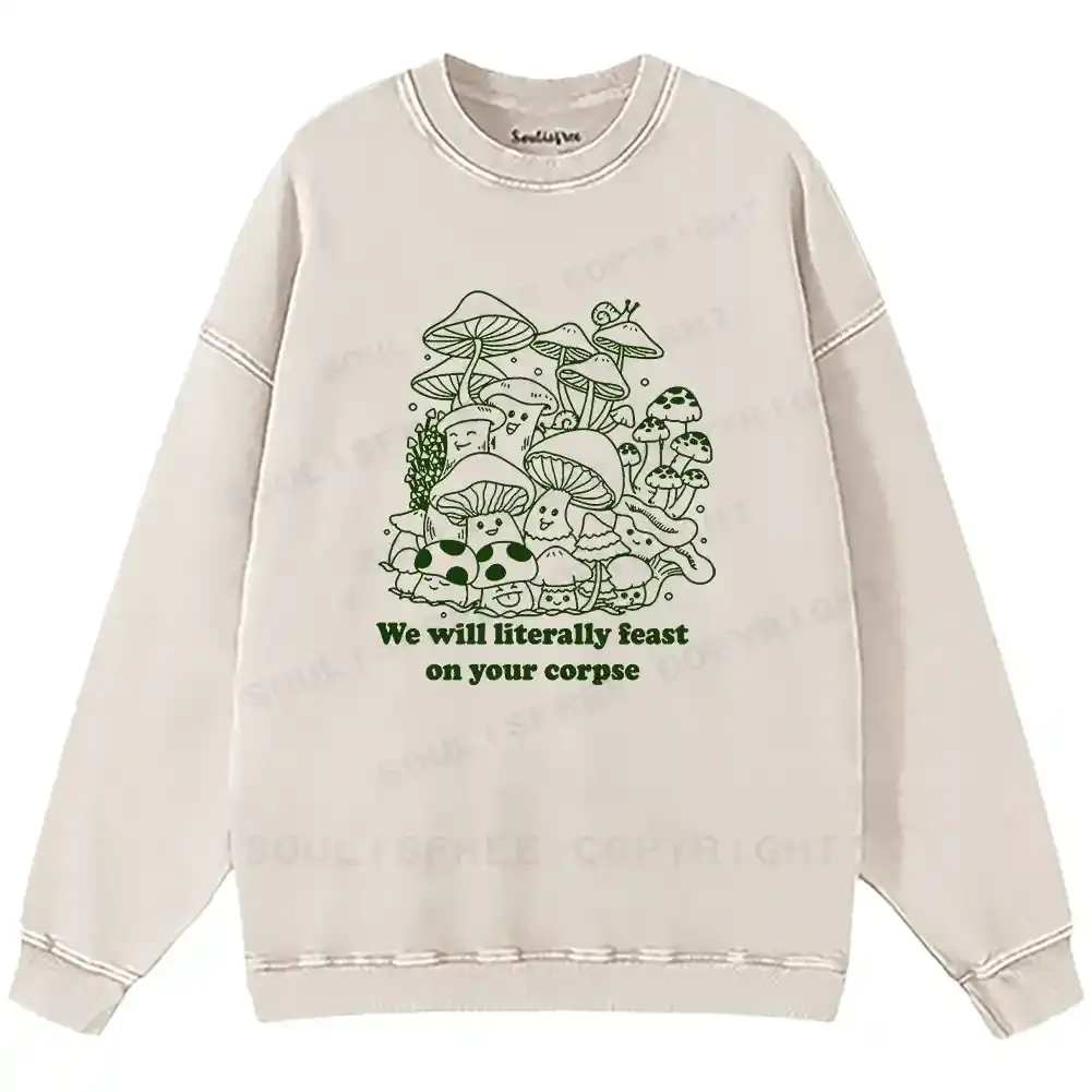 Mushroom Afterlife Washed Sweatshirts