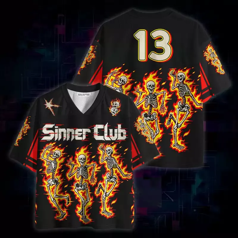 Soulisfree Dancing Skeleton Sinner Club Mesh Jersey